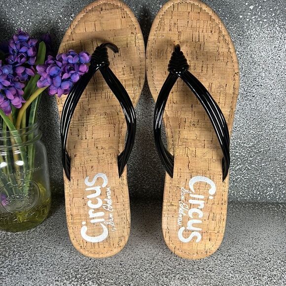 Circus By Sam Edelman Wedge Sandals Flip Flops Shoes Size 10 - Picture 7 of 9